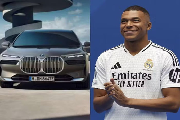 Mbappé e o i7, carro da BMW, presenteado por Florentino Pérez